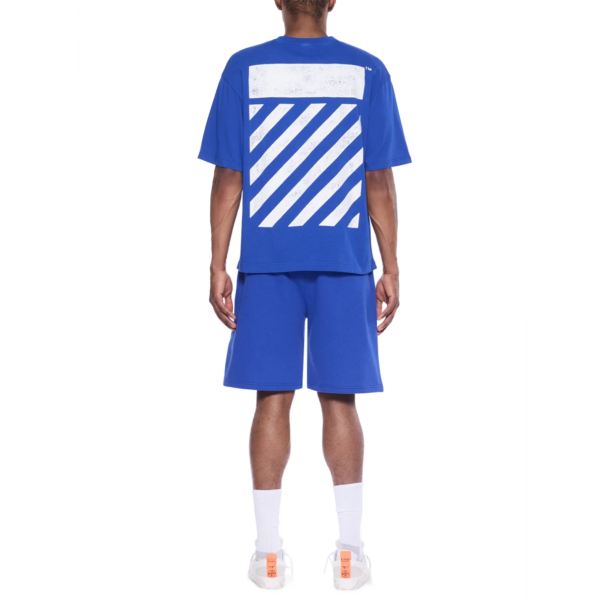 LAB OFF-WHITE - L/AB Diagonal Oversized T-shirt  - Steel Indigo (LABOW-Blue)