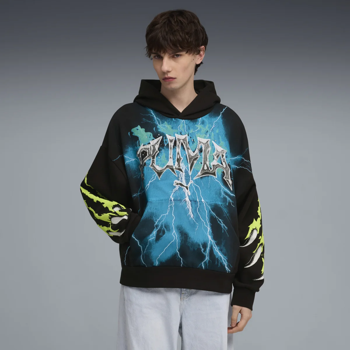 Graphic Vintage Cat Boxy Hoodie